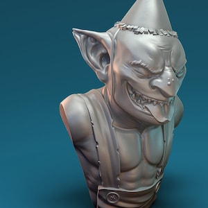 Laughing Goblin Bust by Print&#39;N&#39;Paint Miniatures AKA Jokergob