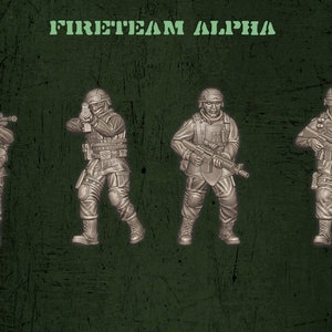 28 mm USMC Four Man Fire Teams, disponibili in cinque stili! Progettato da Quartermaster 3D