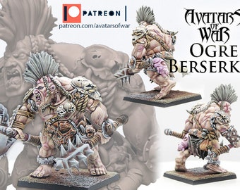 Ogre Berserker (large 40mm) by Avatars of War, suitable for 28mm-32mm scale wargaming and hobbyists