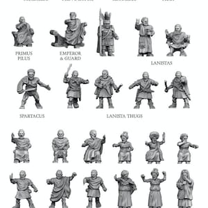Roman Gladiator Games Figurines for Tabletop Games and Dioramas. Available in 15 and 28mm Scale for Popular Tabletop Wargames