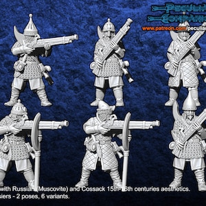 Muscovite Arquebusiers 15.-16. Jahrhundert Russischer Stil 28mm Skala, perfekt für 28mm oder 32mm Skala Tabletop Gaming und Dioramas