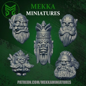 Ard Finkas Orc Heads by Mekka Miniatures, Perfect for Tabletop Wargaming, 28mm-32mm Scale, Good for Fantasy Football and Grimdark Wars