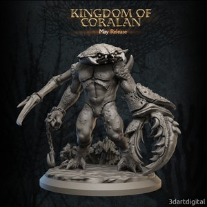 Bracyuron 3Dartdigital sculpt, large monster for 32mm scale miniatures and wargames.