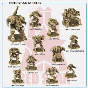 Red Star Mechs Skyshards Battlemechs for Small Scale Warfgames and Dioramas in the Far Future, Great Mecha for Gundam Style Battles