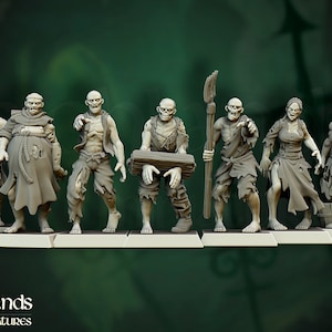 Zombies from Highland Miniatures, 32mm scale for 28mm-32mm scale tabletop gaming, RPGs and more!