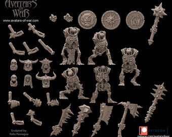Orc Skeleton Parts by Avatars of War, suitable for 28-32mm scale wargaming and hobbyists