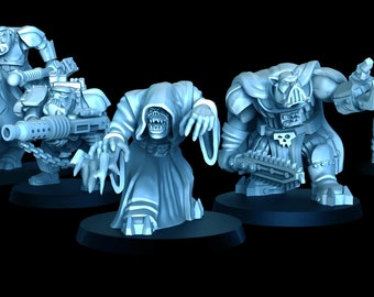 Star WAAAGH Space Orcs, Sculpted by JoshButin3D, Available individually or in saver sets, comes in 32mm and 54mm scale!
