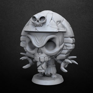 Pharao von Würfelköpfen aus der Mythos Madness Cthulhu Chibi Collection, Fantastisches Spielstück für 28-32mm Spiele, RPGs und Dioramas