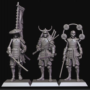 Undead Samurai Swordsmen by Raven Twin Miniatures, Ideal for 28mm-32mm Tabletop Games and Dioramas