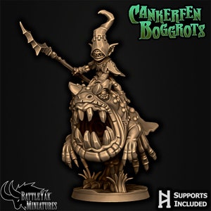 Frogrider #1  Cankerfen Boggrots by Battleyak for Tabletop Games, Dioramas and RPGs, made in 32mm heroic scale!