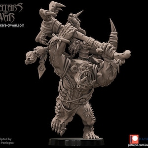 Savage Orc Warlord with Mace by Avatars of War, suitable for 28-32mm scale wargaming and hobbyists