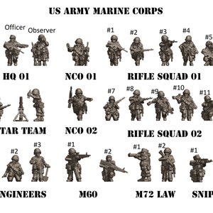 USMC/ Special Forces Vietnam Warm Available in 15mm, 20mm and 28mm Scale for Popular Tabletop Wargames Sold in saver sets, by 3D Breed
