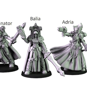 Space Marine Ladies for use in 28mm-32mm tabletop games and dioramas
