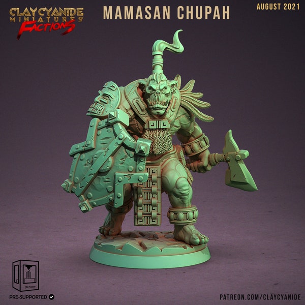 Mamasan Chupah Ugok Warrior by Clay Cyanide for 32mm scale tabletop wargaming and dioramas