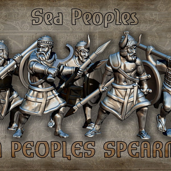 Sea People Bronze Age Forces Sculpted by Red Copper Minis, Available in 15mm and 28mm scale for Historical Wargaming and Dioramas