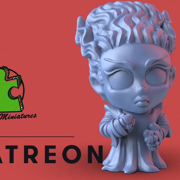 Bride of Frankenstein Chibi Figurine by Celia Miniatures, Suitable for 28-32mm Tabletop Gaming or Dioramas!