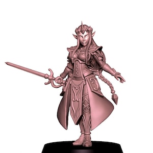 Princess 32mm JRPG character by RN Estudio made for 28mm-32mm tabletop scale gaming and dioramas
