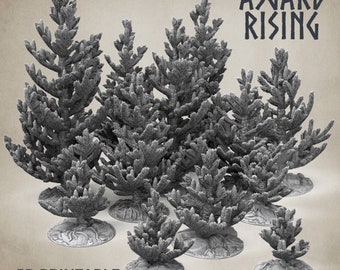 Fir Tree Young Conifer Forest By Asgard Rising Perfect for 32mm Scale Tabletop Wargames and Dioramas, Great for Viking and Norman Miniatures