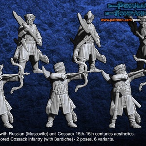 Cossack Light Infantry 15th-16th Century Russian Style  perfect for 28mm or 32mm scale tabletop gaming and dioramas