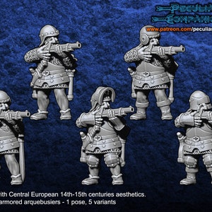 Dwarf Hand Gunners Breton Dwarves Style Style Scala 28mm, perfetta per giochi da tavolo e diorami in scala 28mm o 32mm