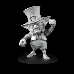 St Patrick Leprechaun Troll Model by Crosslances for 28mm to 32mm Miniature Wargaming, Dioramas and Fantasy Football