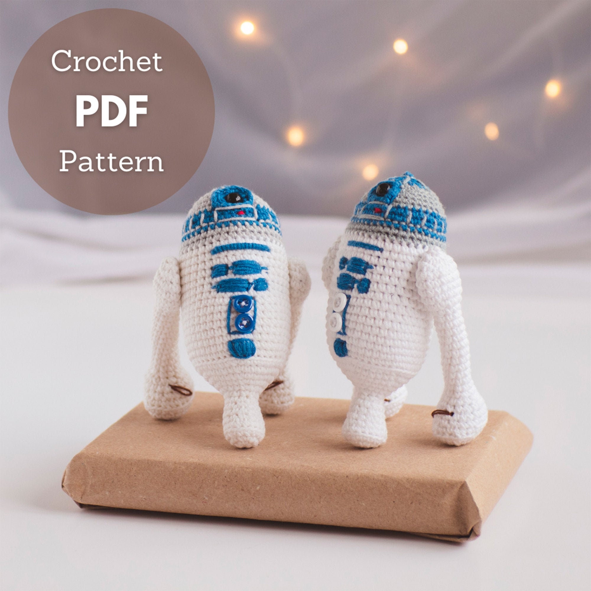 R2D2 droid astromech crochet pattern Amigurumi star wars PDF | Etsy