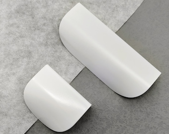 White Pulls,Lip Cabinet Knobs,Invisible Leaf Pull,Matte White Handles,Finger Drawer Pulls,Curved Pull,Replacement Handles,Solid Brass Pulls