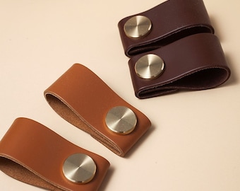 Leather drawer pulls, Leather pulls, Dresser handles, Leather door handle, Cupboard pulls，Multicolor Knobs