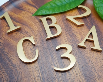Brass numbers,House number,street numbers,non perforated door numbers,Brass letters,English Letter marking symbol,mailbox Number,Room Number