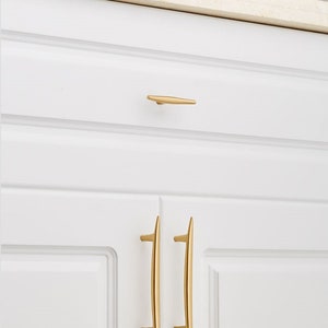 Modernist T-Bar Solid Brass Cabinet Handles, Brass Door Handle, Cupboard Handles, Furniture Handles, Drawer Pulls image 5