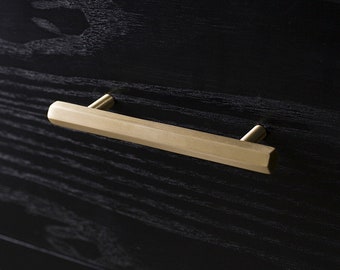 Hexagonal T Bar Solid Brass Cabinet Pulls,Brass Door Handles,Drawer Handles,Door Knobs, Gold Drawer Pulls, Bar Pulls, Poignée Hexagonal Noir