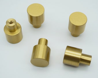 Cylinder Knobs,Button Knobs,Solid Brass Cabinet Knobs,Kitchen Pulls,Drawer Knobs,Replacement Door Knob,Gold Drawer Pulls,Dresser handles