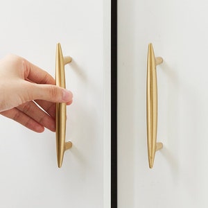 Modernist T-Bar Solid Brass Cabinet Handles, Brass Door Handle, Cupboard Handles, Furniture Handles, Drawer Pulls image 1