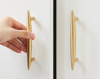 Modernist T-Bar Solid Brass Cabinet Handles, Brass Door Handle, Cupboard Handles, Furniture Handles, Drawer Pulls