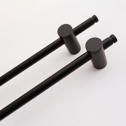 Extra Long Barn Bar Solid Brass Handles Long Black Pulls Etsy