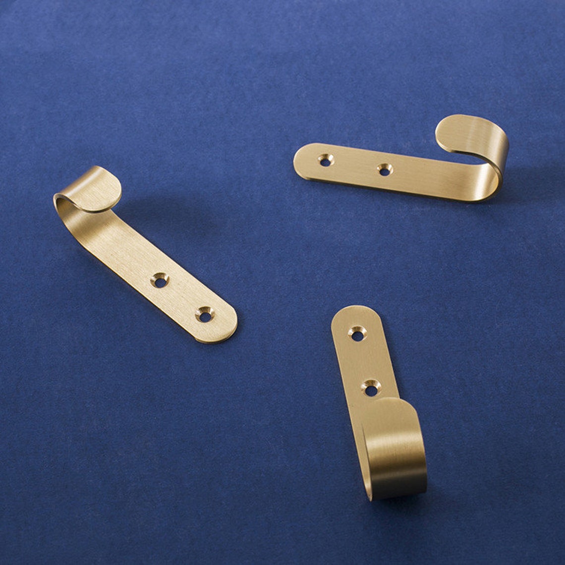 Solid Brass J Hooks Straight Hook Screw Free Hooks Hat Etsy