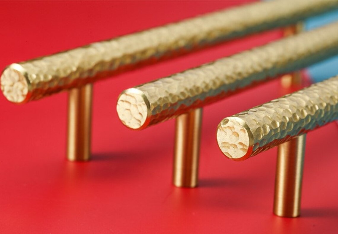 Hammer Brass Handles Hammer T Bar Solid Brass HandlesDrawer Etsy