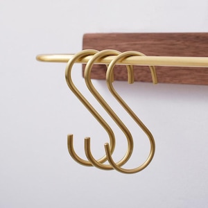 Solid Brass S Hook: Kitchen Utensil, Plant Hanger, Pot Hook