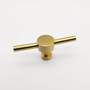 Pump Shaped Handles,Heavy Solid Brass Single Pulls,Modern Gold Cabinet Hardware,Premium Furniture Knobs for Cabinets,Doors,Cupboards,Drawers