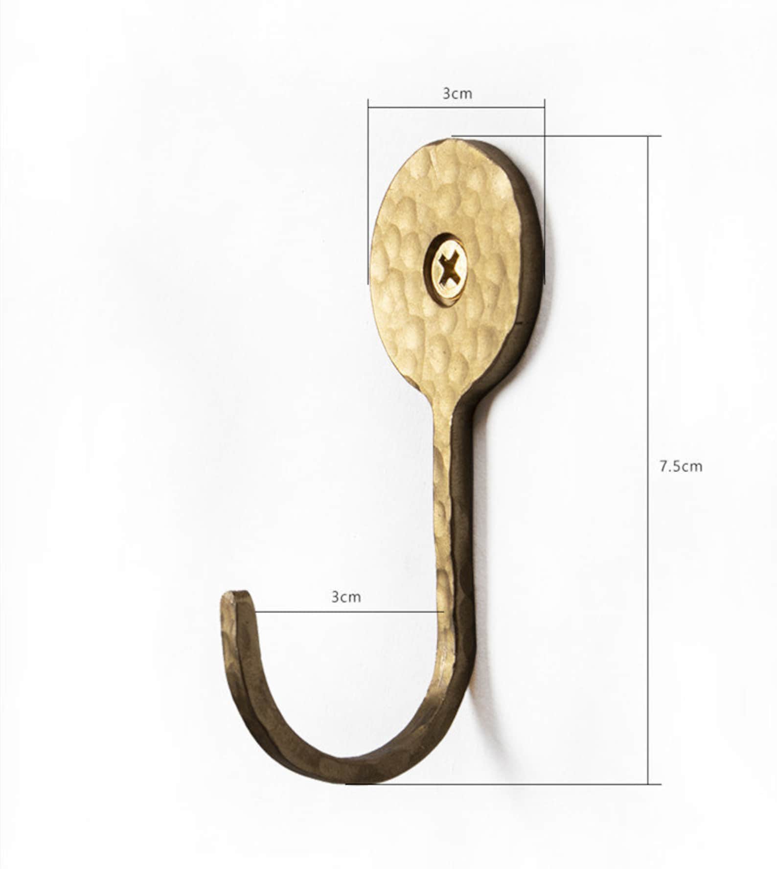Hammer Print Hooks Mirror Hooks Brass Long Neck Hooks Coat Etsy