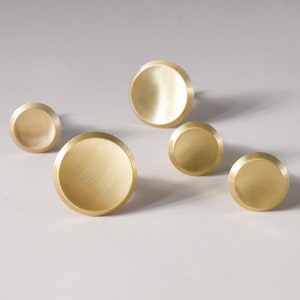 Circular Solid Brass Cabinet Knob, Buttons Knobs, Round Kitchen Knobs, Drawer Knobs,Replacement Door Pull, Drawer Pulls, Wardrobe Pull, Cone