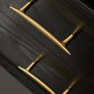 Modernist T-Bar Solid Brass Cabinet Handles, Brass Door Handle, Cupboard Handles, Furniture Handles, Drawer Pulls image 6