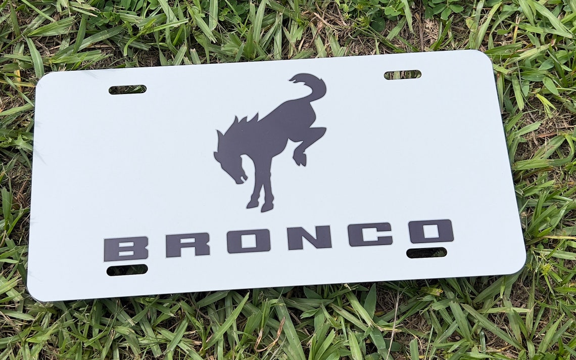 White Bronco Custom License Plate Etsy