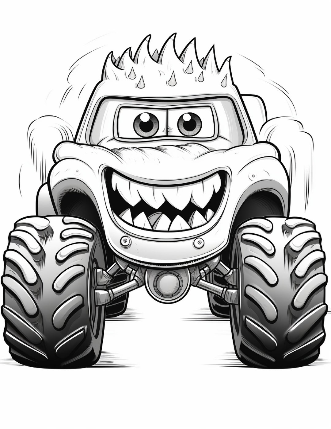 Monster Trucks Series 6-10 Kids Coloring Pages 8x11 - Etsy