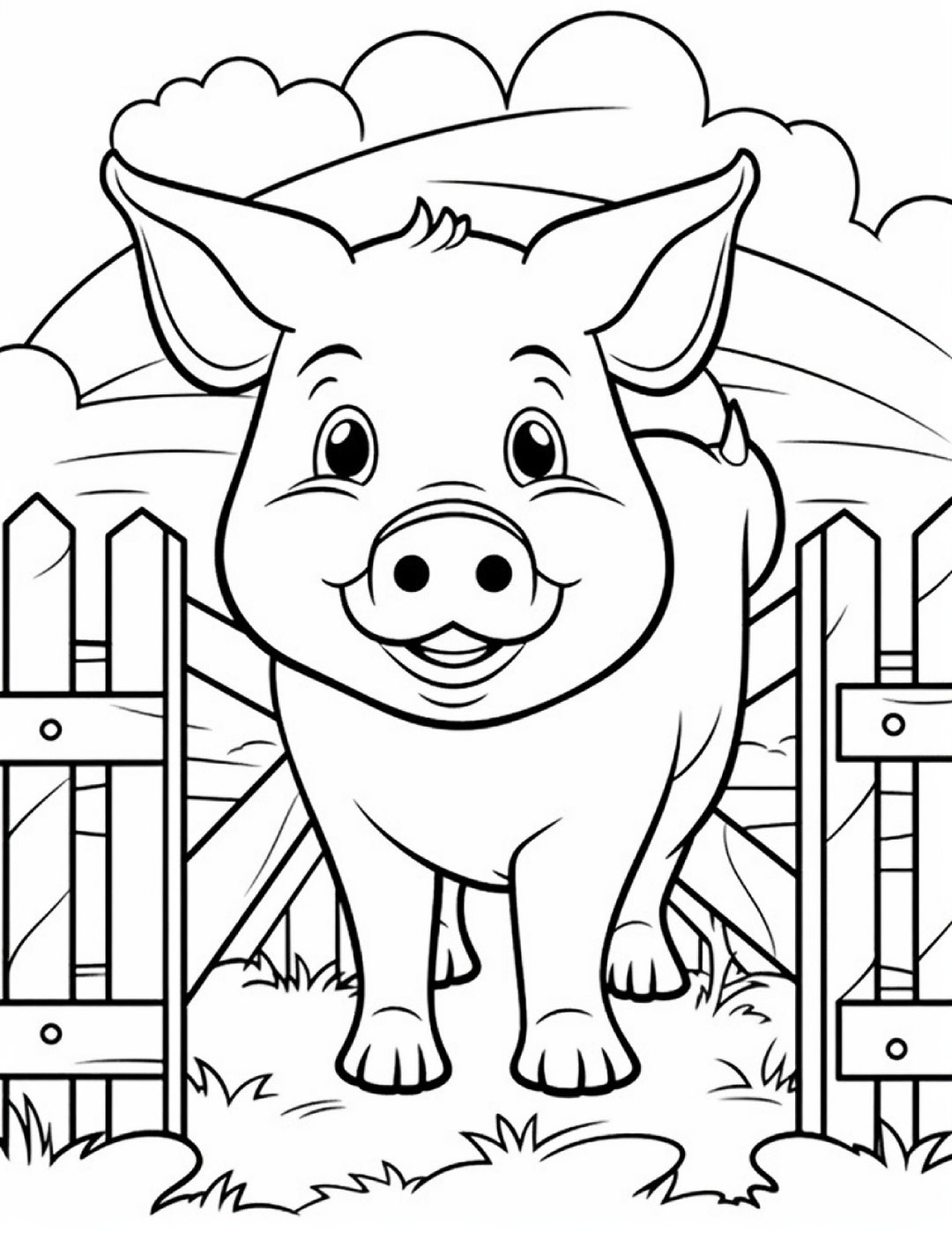 Cute Farm Animals 11-15 Kids Coloring Pages 8x11 - Etsy