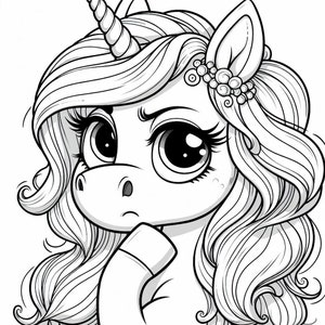Enchanting Unicorn 41-45 Kids Coloring Pages 8x11 - Etsy