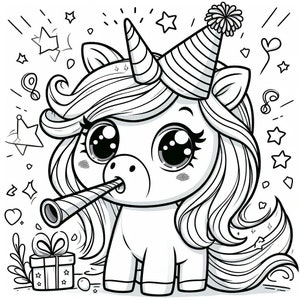 Enchanting Unicorn 41-45 Kids Coloring Pages 8x11 - Etsy