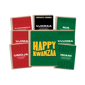 Happy Kwanzaa A2 Greeting Cards Set, Set of 8