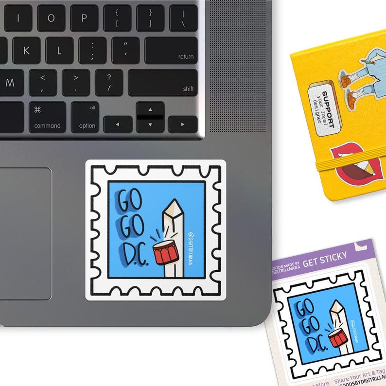 Go Go DC Music Sticker: Washington Monument & Drums | Travel Junk ...