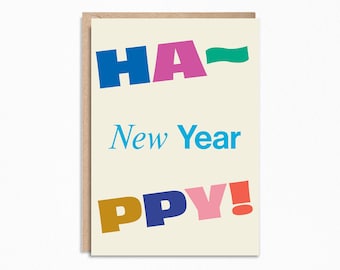 Happy New Year 5x7 Greeting Card, Set of 8